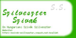 szilveszter szivak business card